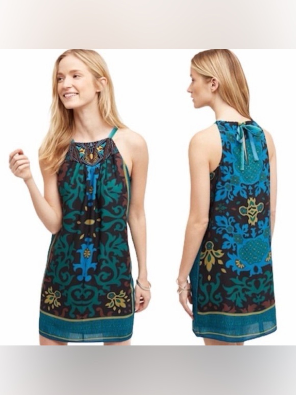 Sleeveless Halter Shift Dress One September Del Mar Dress Anthropologie - Picture 2 of 9
